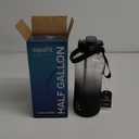 AQUAFIT 64 oz Water Bottle with Time Marker - 2in1 Straw & Chug Lid - BPA Free Big Water Bottle with Straw - Gym Water Bottle with Strap - Water Jug (64 Ounces, Midnight Gray)