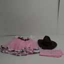 Pink Cowgirl Costume for Girls Cow Outfits with Hat Halloween Cosplay (3-4 Years, Pink)