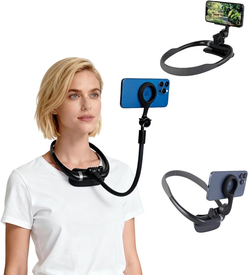 Chapter Seven Neck Phone Holder for Recording,Upgrade Gooseneck Cell Phone Stand,Flexible Lazy Bracket DIY 360 Rotating for Multiple Functions (Magnetic Mobile Phone Clip)