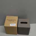 PU Leather Tissue Box Cover Square Tissue Box Holder with Magnetic Closure (Slate Grey)