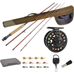 Aventik Extreme Fly Fishing Combo Kit 0/1/2/3/4/5/6 Weight Starter Fly Fishing Rod and Reel Kit Outfit with One Travel Case
