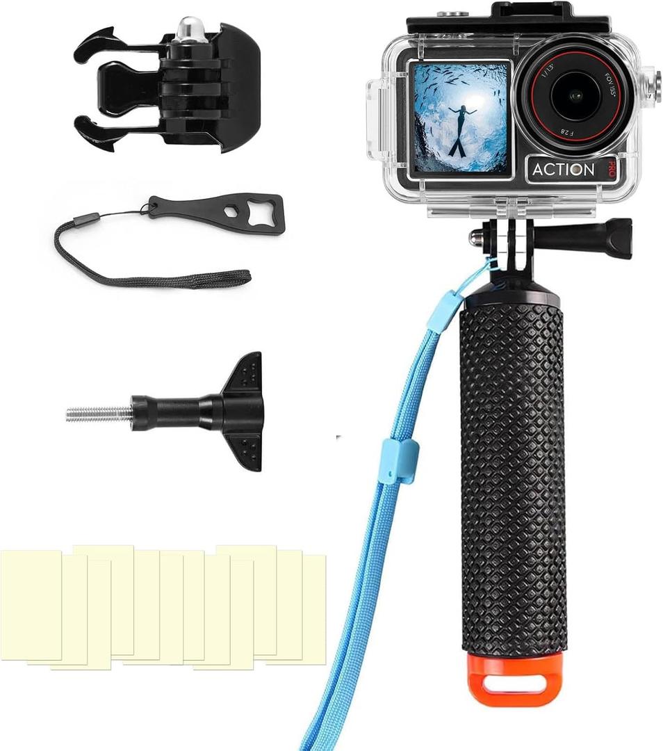 BO&DQQ Underwater Waterproof Case Compatible with DJI Osmo Action 5 Pro/Action 4/Action 3, 164FT/50M Dive Diving Housing Cover Shell with Camera Handle Mount Accessories Kit 