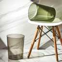 6 x Anyoifax Small Trash Can Plastic Wastebasket 1.5 Gallon Round Garbage Container Bin for Bathroom, Bedroom, Kitchen, College Dorm, Office, Craft Room - Clear & Green