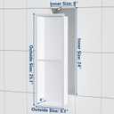 Qeke Stainless Steel Shower Niche 8" X 24", No Tile Needed Wall Niche Double Shelves, Recessed Shower Shelf for Bathroom Storage, Matte White