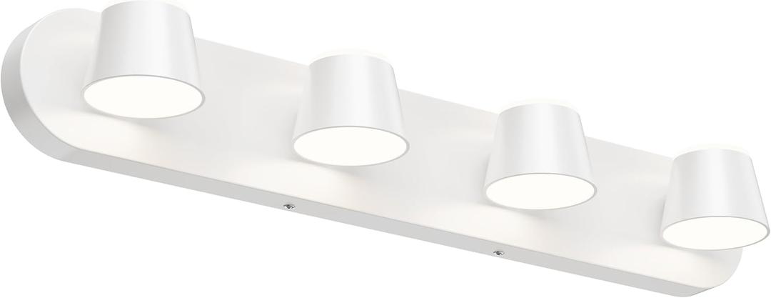 URSOLA 4 Light Bathroom Vanity Light LED White Wall Light Fixtures Up and Down Rotatable Dimmable 27 inch Bathroom Lighting