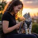 Cat Harness and Leash Set Escape Proof Tactical Large Kitten Harness Emotional Support Cat Vest, Grey, L