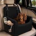 ALL GOOD PET SUPPLIES Dog Car Seat for Small/Medium Dogs Under 35lbs, Soft Booster Car Seat with Detachable Washable Cover and Cushion, Puppy Dog Car Bed, Black