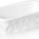 HAOTOP Ceramics Small Nonstick Baking Bread Loaf Pan, 8.5 x 4.6 Inch (White)