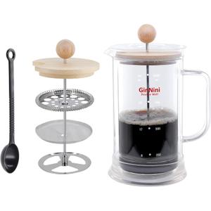 34oz Cold Brew Coffee Maker & Iced Tea Maker, No Plastic Double Wall Glass French Press with Heat-Resistant Borosilicate Carafe, SUS304 Filter & Bamboo Lid, Gift for Mom