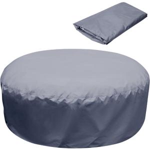 Adnee 8527.5 Inch Round Hot Tub Full Cover Cap Protector - Full Coverage Hot Tub Covers Replacement - Waterproof Portable Overall Spa Safety Protector for Outdoor Hot Tubs