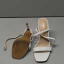 DREAM PAIRS Womens High Stilettos Open Square Toe Ankle Strap Heels Sexy Comfort Strappy Dress Shoes Wedding Bridal Pumps Sandals (7, White)