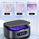 Voraiya Rechargeable Ultrasonic Retainer Cleaner, Portable Retainer Cleaner Machine, 52kHz Retainer Cleaner for Dentures, Night Guards, Mouth Guards, 166ml Dental Cleaning Pod with Mirror, 3 Modes