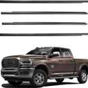 Weatherstrip Window Molding Trim Seal For 2009-2021 Dodge Ram 1500 2500 3500 4500 5500 Truck Crew Cab, Black Outer Door Window Trim Seal Belt, Replace#55112376AH 55112377AH 55372138AH 55372139AH
