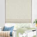 No Tools No Drill Cordless Roman Shades for Indoor Windows 100% Blackout, for Window Size 22" W × 48" H Beige