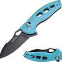 ALBATROSS Premium Hunting Folding Pocket Knife - EDC with Axis Lock, 3" Black Steel Blade, Blue FRN Handle, Quick Flipper Opening & Deep Carry Clip for Outdoor Camping, Fishing, Everyday Carry - FK036BC-BE