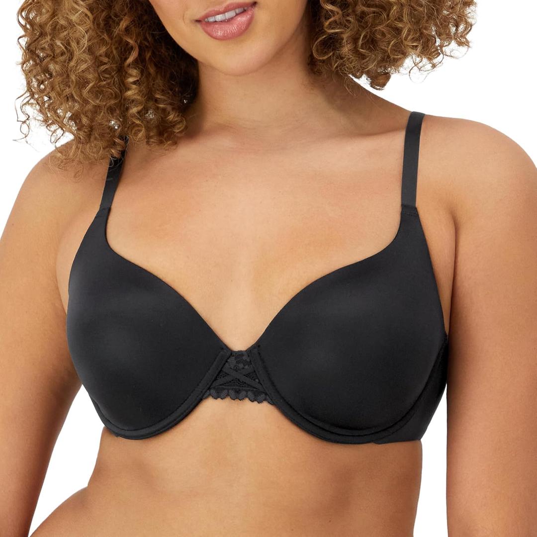 Maidenform Women's Push-up Bra With Dreamwire, No-poke Underwire Push-up Bras for Women, Convertible, Demi Coverage (34B, Black)