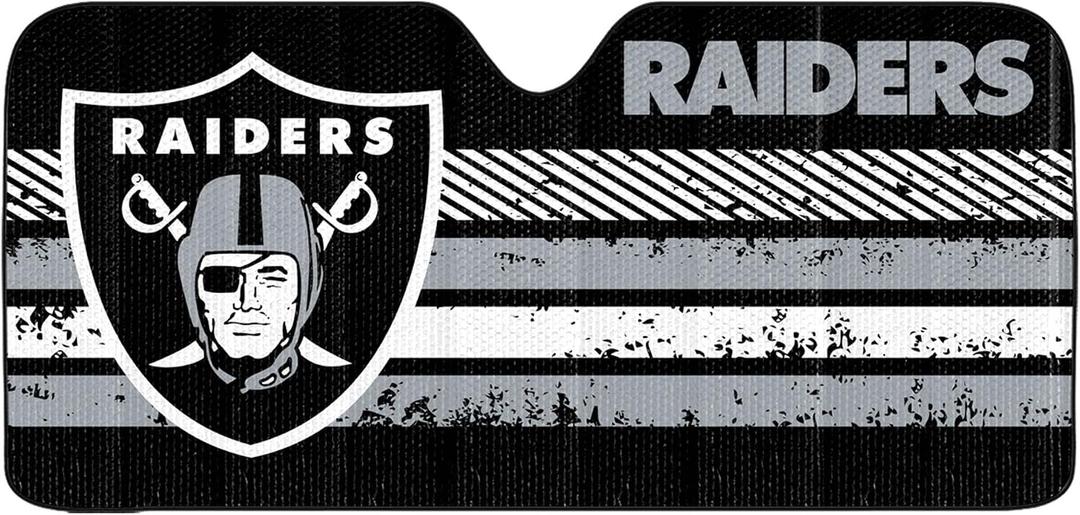 Fanmats NFL Windshield Sun Auto Shade, Sun Shield Sun Visor Accordion tri-fold for Storage 59" x 29.5", Colorful Team Design