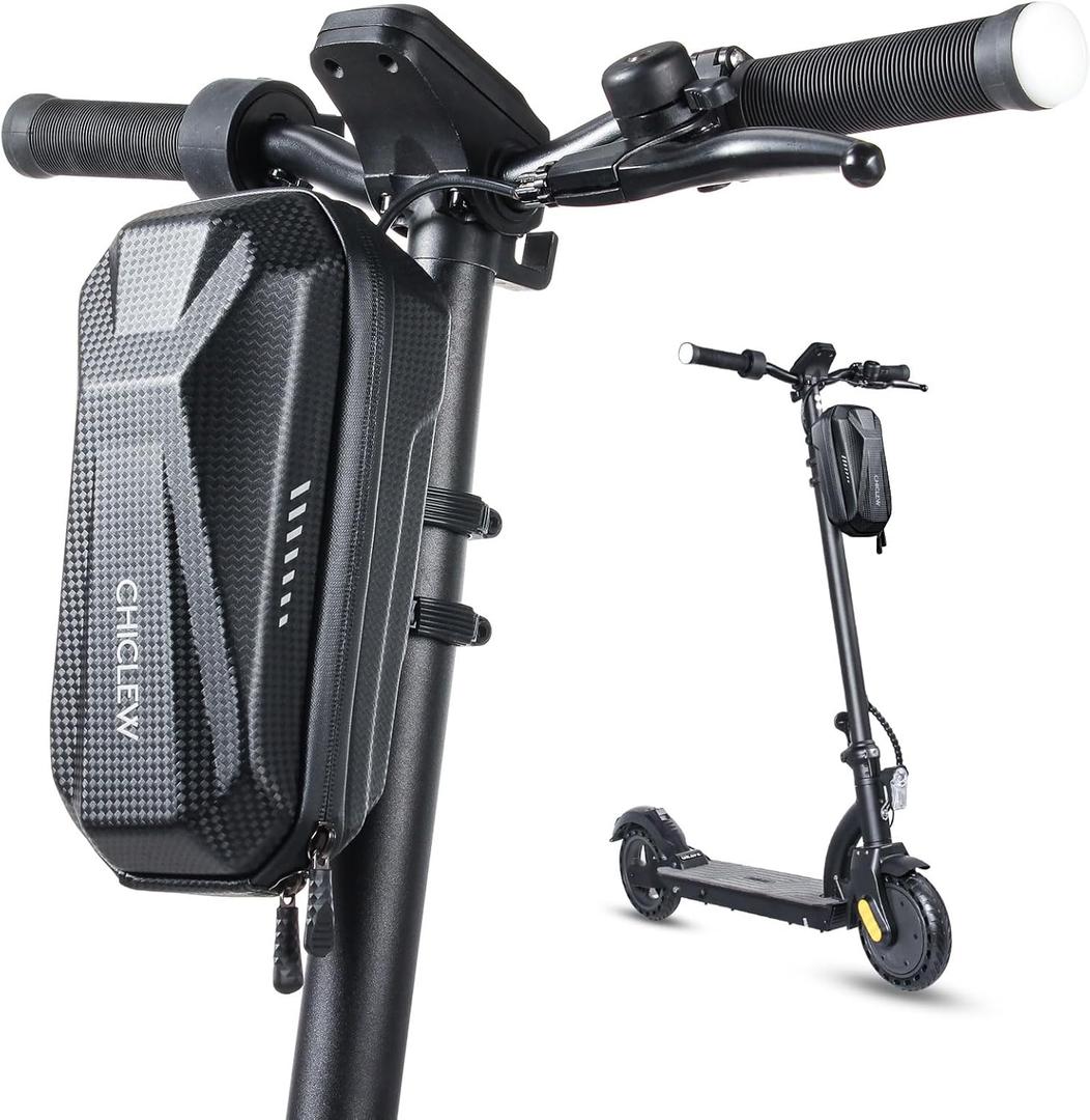 CHICLEW Portable Electric Scooter Bag, Quick Release Scooter Storage Bag with 2L/3L Large Capacity, Waterproof Front Handlebar Bag for Carrying Phone, Wallet, Tools