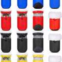 Weewooday 4 Sets 16 Pcs Waterproof Dog Shoes Rain Snow Boots Paw Protectors Breathable Dog Winter Boot Anti Slip Sock Shoe with Adjustable Drawstring for Pet(Blue, Black, Red, Yellow,No.7, 6.5x5.5cm)