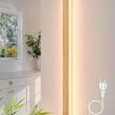 1 Pack Modern Plug in Long Wall Sconce 39.3 LED Bamboo Wall Lights 31W Long Strip Indoor Wall Lamp 3000K with 6.5FT Plug in Cord and On/Off Switch on The Cord for Living Room Hallway Stairwell