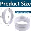 DECOHS 5.9 Inch Portable Air Conditioner Exhaust Hose Coupler Mobile Air Conditioning Accessories for AC Exhaust Hose Coupler Extension (White Circular)