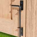 12" Heavy Duty Cane Bolt Gate Drop Rod Extra Thick Hardware Ground Latch for Wood PVC Vinyl Metal Fences Gates, Double Doors, Black Solid Steel-1 Pack