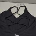 Danysu Sculpt Workout Tank Tops Women Backless Longline Sports Bras Strappy Padded Yoga Top (Medium, #1.v Neck Black)