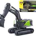 Gemini&Genius Excavator Digger for Kids, Construction Vehicle Toy for 2-6 Year Olds, 1/50 Scale Diecast Digger Car, Heavy Duty Alloy Toy (Green)