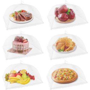 NEPAK 6 Large and Tall Food Covers, 17"x17" Food Tents Food Covers for Outdoors,Pop-up Mesh Food Covers Nets for Outside,Screen Tents,Parties Picnics, BBQ,Reusable and Collapsible