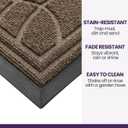 DEXI Front Door Mat Outside Entrance, Heavy Duty Non Slip Low Profile Doormat for Entryway, Trap Dirt and Moisture Welcome Mats, Easy Clean, Patio, Garage, 32x48, Brown