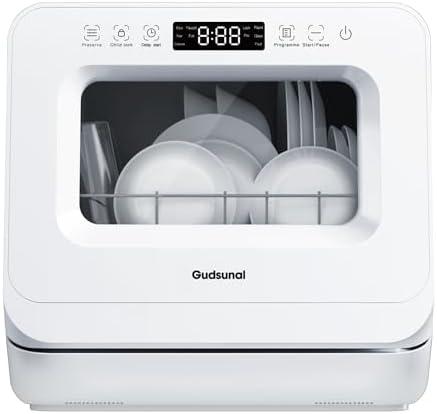 Portable Countertop Dishwasher, 7L Detachable Water Tank, 6 Programs,No Hookup Needed, 192 Hi-Temp Hygiene, Hybrid Drying & Preserve Fuction, Mini/Small Dishwasher for RV & Apartment,Black