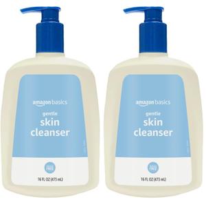 Amazon Basics Daily Facial Cleanser For Gentle Skin, Unscented, 16 Fl Oz (Pack of 2)