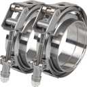 3 3 inch Quick Release V Band Clamp with Male Female Flanges 304 Stainless Steel 2pcs