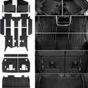 Floor Mats Set for 2022-2025 2026 Kia Carnival 8 Seats(Gas Only), All Weather TPE Backrest Mat Trunk Lower Well Mat Cargo Liner Door Sill Guards Accessories (Full Mats Set for Full Coverage)