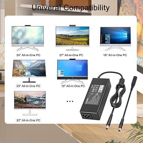 DONGNI 90W Desktop Charger Compatible with HP All in One Desktop Computer Power Cord 24 27 23 22 ProDesk 600 400 EliteDesk 705 800 Mini 27-CR0082 24-DD0210 Pavilion DV7 DV6 DV5 DV4 G6 G7 Adapter