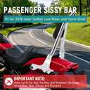 MoKitDora Meathook Sissy Bar Detachable Passenger Backrest for Harley 2018-UP Low Rider Sport Glide Moldes, Chrome