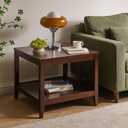 Solid Wood Square End Table Material: Solid Rubber Wood Color: Natural Walnut Size: 60cm x 60cm x 60cm
