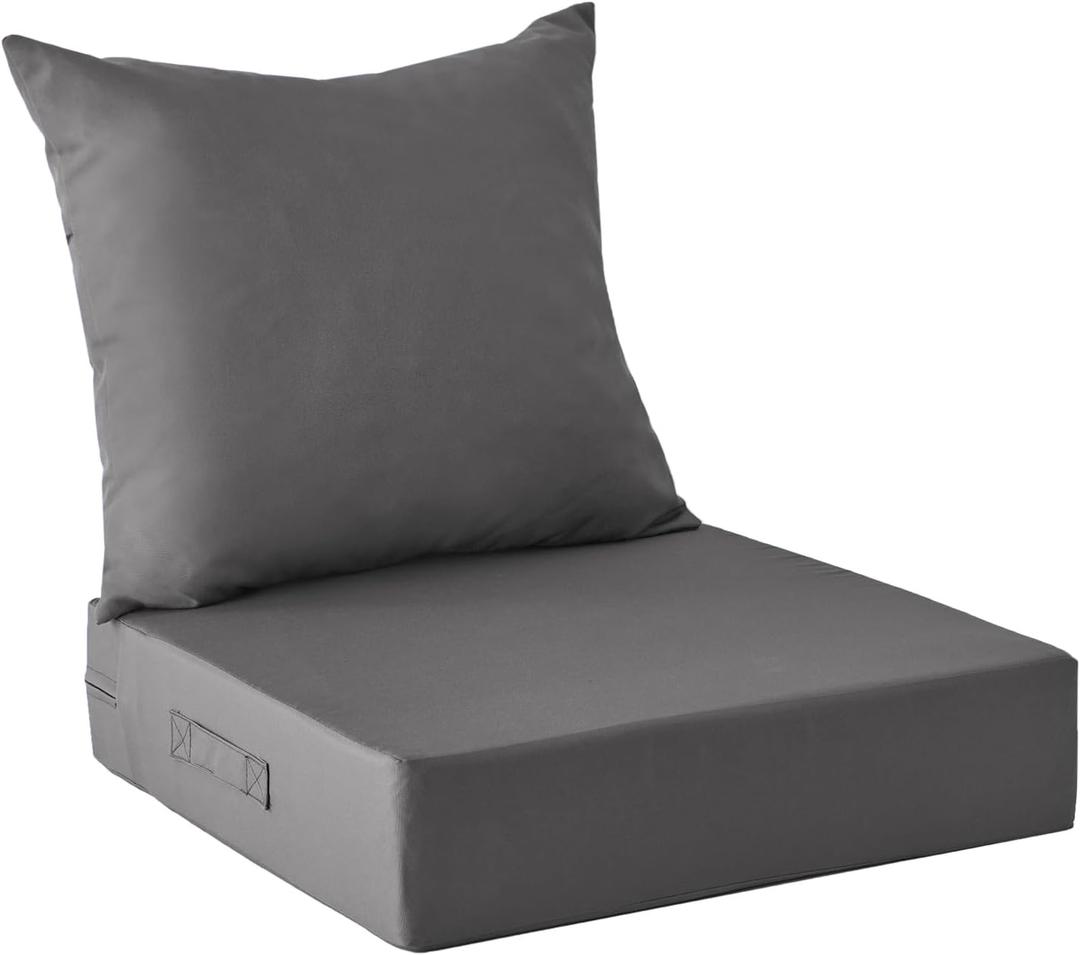 Outdoor Cushions for Patio Furniture,Outdoor Seat Cushion Set 24 x 24 x 5.75 Inch,Waterproof & Fade Resistant Outdoor Chair Cushions,Deep Patio Chair Cushion with Removable Cover