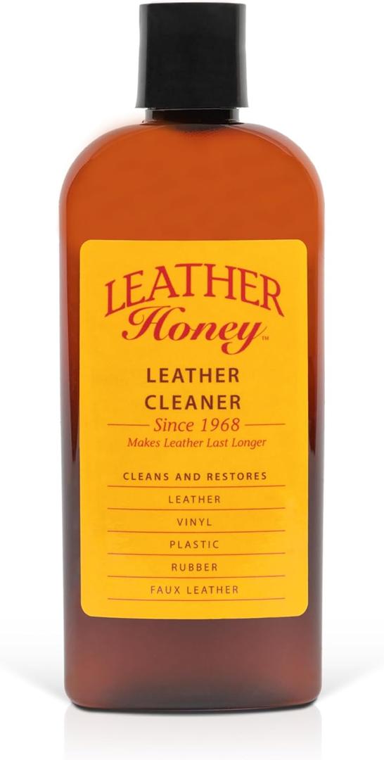 Leather Honey Leather Cleaner: Non-Toxic Leather Care Made in the USA Since 1968. Deep Cleans Leather, Faux & Vinyl - Couches, Car Seats, Purses, Tack, Shoes & Bags. Safe Any Colors & White Leather (8 Fl Oz (Pack of 1))