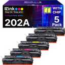 E-Z Ink Compatible Toner Cartridge Replacement for HP 202A 202X CF500X CF500A to use with Color LaserJet Pro MFP M281fdw M281cdw M281fdn M254dw M254 M281 (2 Black Cyan Magenta Yellow, 5 Packs)