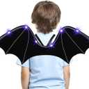 Lulu Home Bat Wings for Kids, Black Wings for Halloween Costume Vampire Witch Dress Up Role Play Props Party Decoration