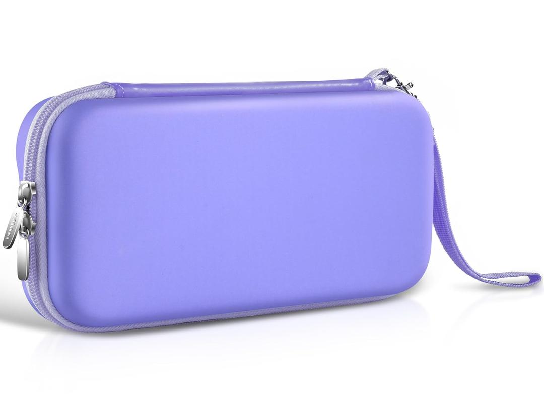 ivoler Carrying Case for Nintendo Switch and NEW Switch OLED Model(2021),Portable Hard Shell Pouch Carrying Travel Game Bag for Switch Accessories Holds 10 Game Cartridge (Purple)