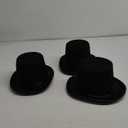 3 Pack Black Felt Top Hats for Kids,Magician Hat Costume,Tall Victorian Tuxedo Costume Hat for Halloween Dress up Cosplay Party Accessories