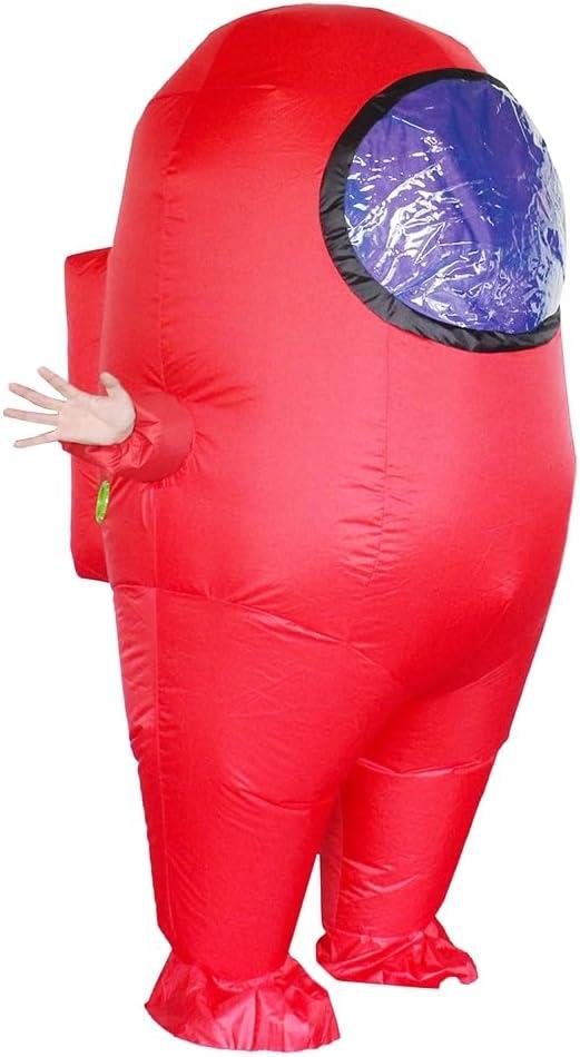 Impostor Inflatable Costume for Adult Funny Halloween Spacesuit Costume Astronaut Figures for Adult Game Fans (Red)