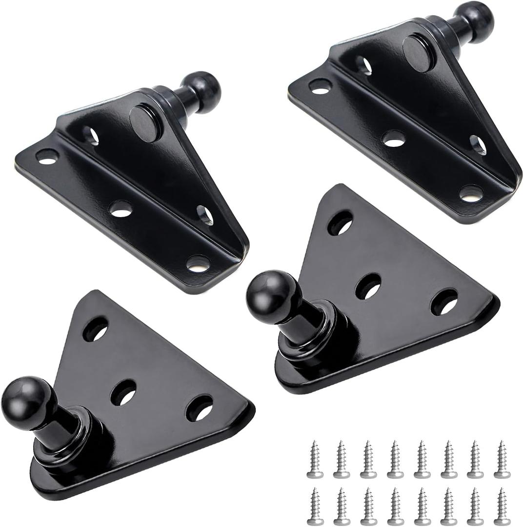 HUOPO 10MM Ball Stud Mounting Bracket for Gas Struts Shocks Spring Lift Support Prop, Black 4PCS