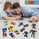 8 Pcs Mini Transforming Toys, 3.5 inch Transformed Toys, Small Car Robot Hero Action Figures, Deformation Robots Birthday Party Favors for Kids Boys Girls 3 4 5 6 7 8 9 10 Year Toy