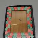 Handicrafts Home 5 by 7 Picture Frame, Green Red Scallop pattern Bone inlay Photo Frame for Wall & Tabletop, Boho Farmhouse Vintage Home Decor, Gallery Wall & Desk Decor, Family Frame Fall decor