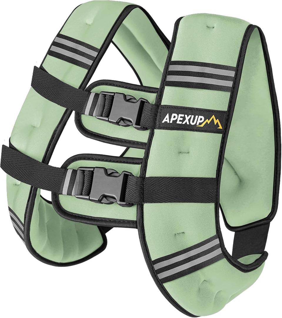 APEXUP Weighted Vest Men Women, Weight Vest for Women Workout Equipment for Strength Training Running (15lbs, Mint)
