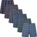 JupiterSecret Men's Boxers Underwear 100% Cotton Woven Boxers for Men Pack Boxer Shorts Assorted Colors (Large)