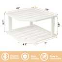 VERTORGAN Bamboo Corner Shelf(2 Pack),2 Tier Plate Organizer for Cabinet and Countertop,Pantry Dish and Spice Rack for Kitchen(White)